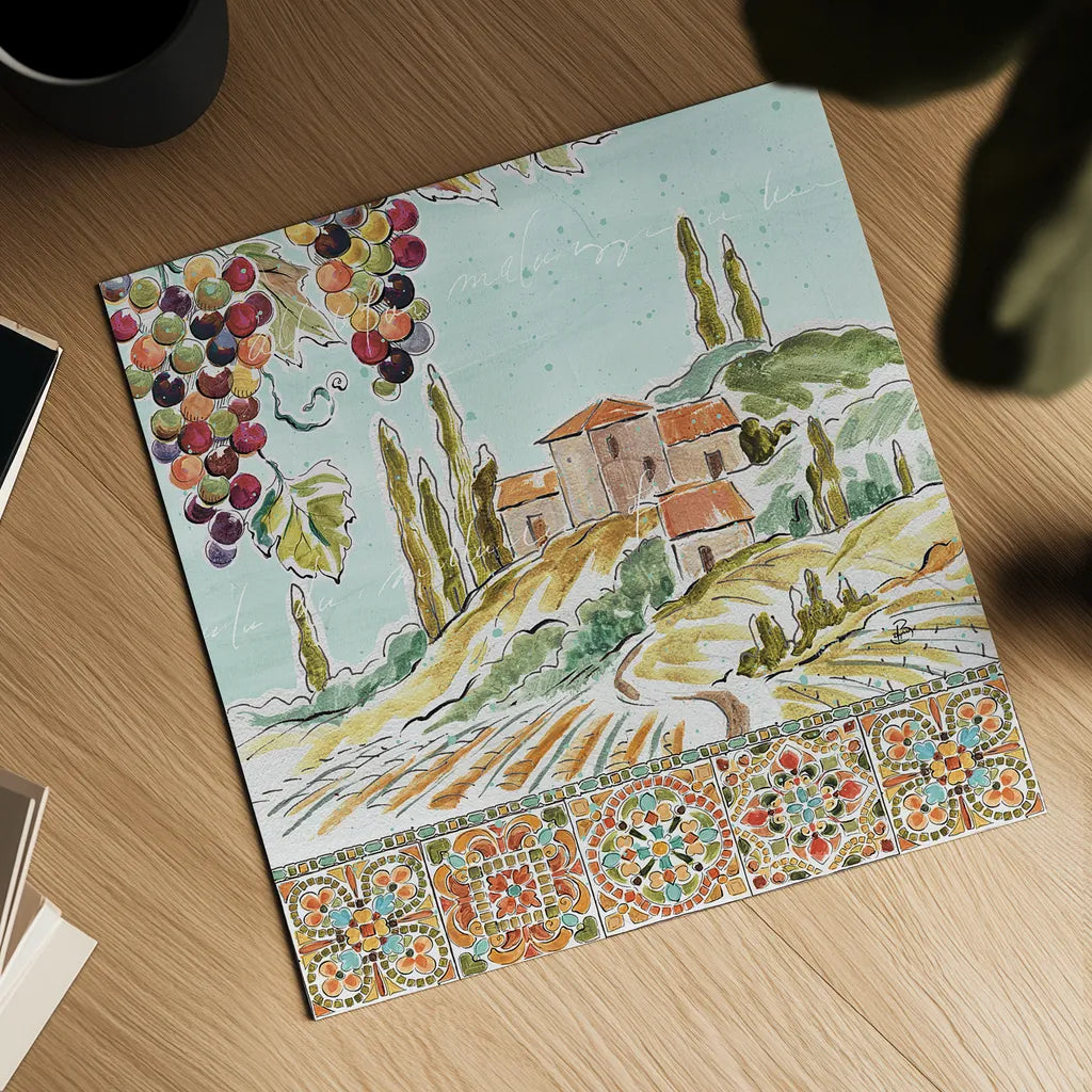 Tuscan Breeze III by Daphne Brissonnet. Shown as a detailed flat fine art print, highlighting archival giclee quality. Available as an archival giclee rolled canvas, fine art paper, or poster print. SKU 37480a.