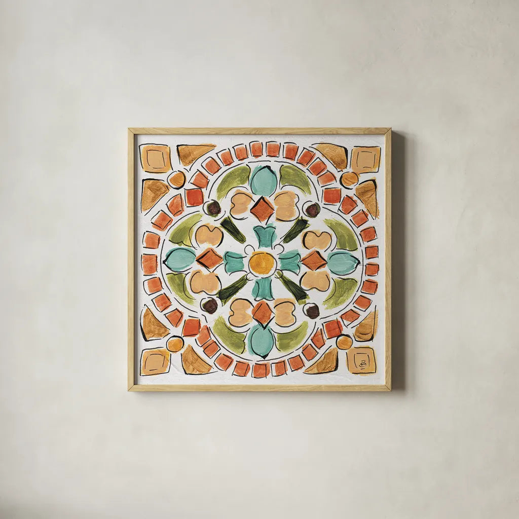 Tuscan Breeze VI by Daphne Brissonnet. Shown in a natural wood glass frame for a timeless modern aesthetic. Available as an archival giclee rolled canvas, fine art paper, or poster print. SKU 37483a.