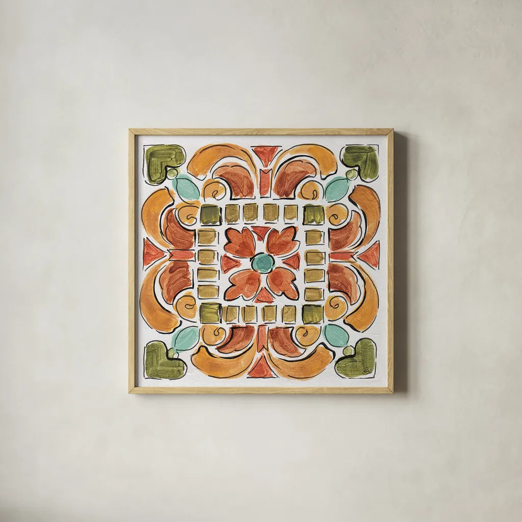 Tuscan Breeze VIII by Daphne Brissonnet. Shown in a natural wood glass frame for a timeless modern aesthetic. Available as an archival giclee rolled canvas, fine art paper, or poster print. SKU 37485a.