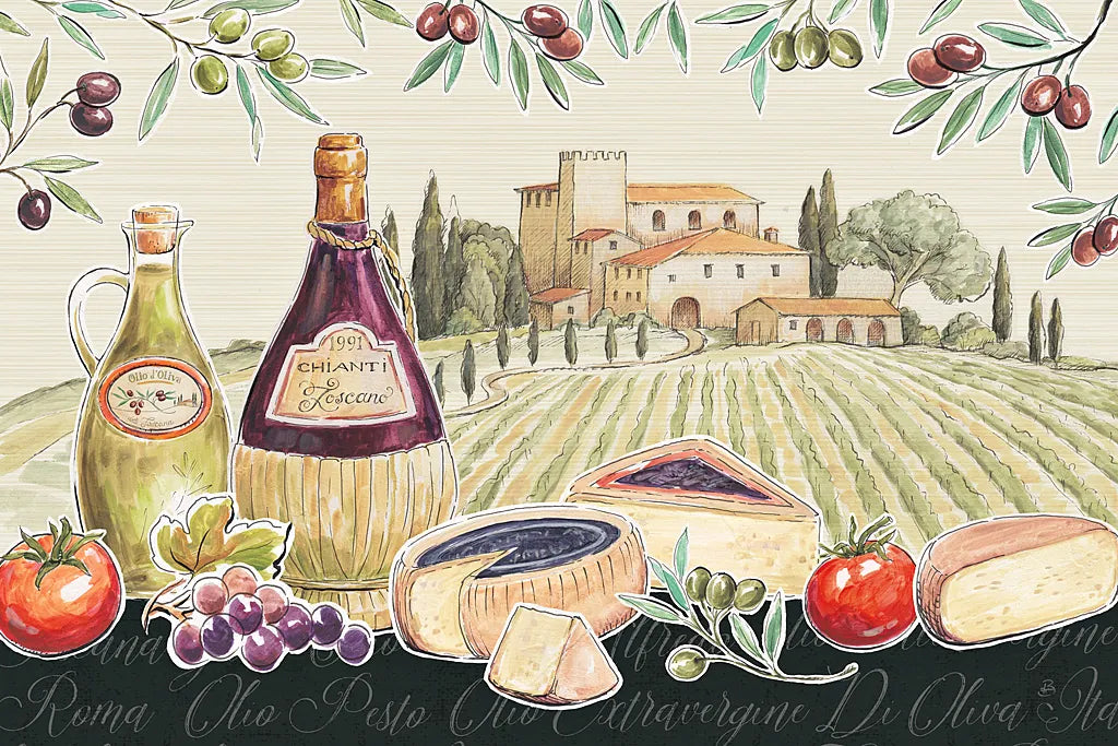 Tuscan Flavor I by Daphne Brissonnet. SKU 44007i. Archival Giclee Fine art print for wall decor.