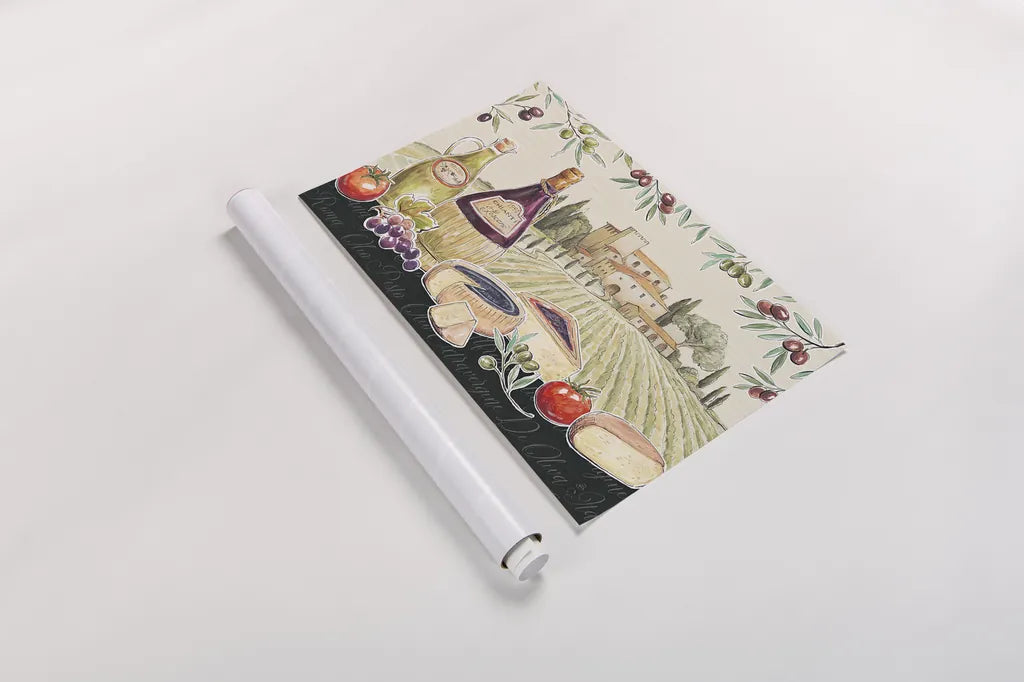 Tuscan Flavor I by Daphne Brissonnet. shown as a rolled paper print. Available as archival giclee rolled canvas, fine art paper, or poster print. SKU 44007i.