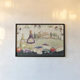 Tuscan Flavor I by Daphne Brissonnet. shown as a paper print in a black flame. Available as a archival giclee rolled canvas, fine art paper, or poster print. SKU 44007i.