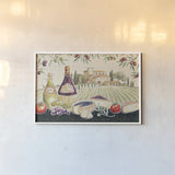 Tuscan Flavor I by Daphne Brissonnet. shown as a paper print in a white frame. Available as a archival giclee rolled canvas, fine art paper, or poster print. SKU 44007i.