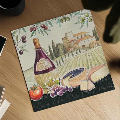 Tuscan Flavor II by Daphne Brissonnet. Shown as a detailed flat fine art print, highlighting archival giclee quality. Available as an archival giclee rolled canvas, fine art paper, or poster print. SKU 44008a.