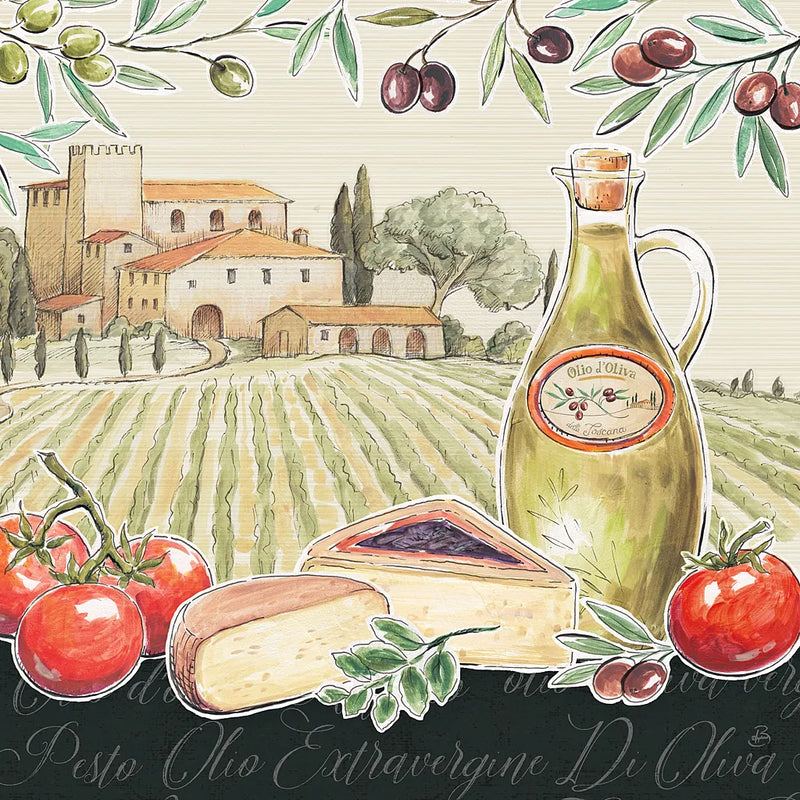 Tuscan Flavor III by Daphne Brissonnet. SKU 44009a. Archival Giclee Fine art print for wall decor.