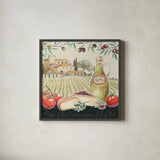 Tuscan Flavor III by Daphne Brissonnet. Shown in a sleek black glass frame for a contemporary gallery look. Available as an archival giclee rolled canvas, fine art paper, or poster print. SKU 44009a.