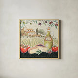 Tuscan Flavor III by Daphne Brissonnet. Shown in a natural wood glass frame for a timeless modern aesthetic. Available as an archival giclee rolled canvas, fine art paper, or poster print. SKU 44009a.