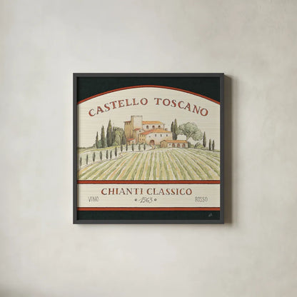 Tuscan Flavor IV by Daphne Brissonnet. Shown in a sleek black glass frame for a contemporary gallery look. Available as an archival giclee rolled canvas, fine art paper, or poster print. SKU 44010a.