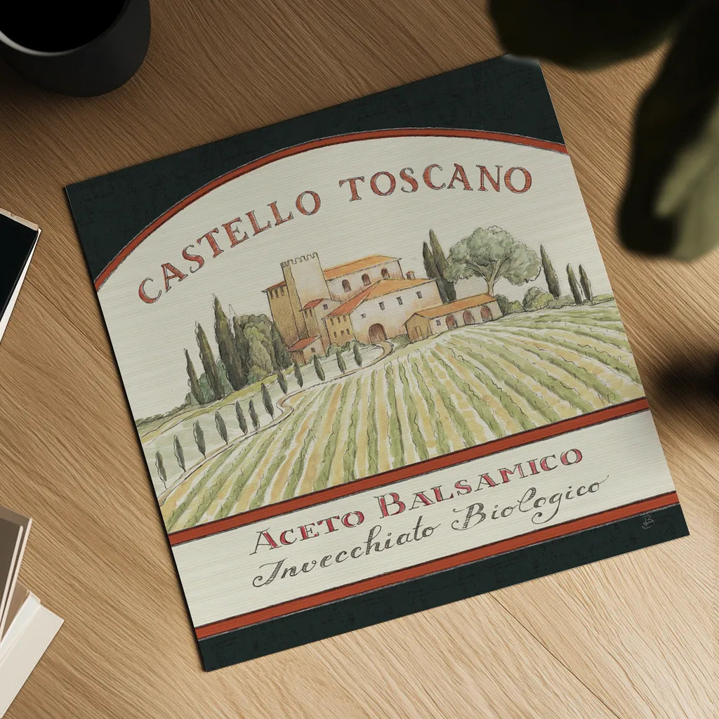 Tuscan Flavor IV Balsamic by Daphne Brissonnet. Shown as a detailed flat fine art print, highlighting archival giclee quality. Available as an archival giclee rolled canvas, fine art paper, or poster print. SKU 48715a.