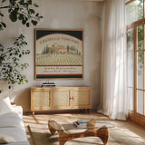 Tuscan Flavor IV Balsamic by Daphne Brissonnet. Shown in a natural wood frame in a cozy modern living room. Available as an archival giclee rolled canvas, fine art paper, or poster print. SKU 48715a.