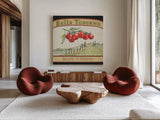 Tuscan Flavor V by Daphne Brissonnet. Shown as extra-large giant wall art in a modern living room. Available as an archival giclee rolled canvas, fine art paper, or poster print. SKU 44011a.