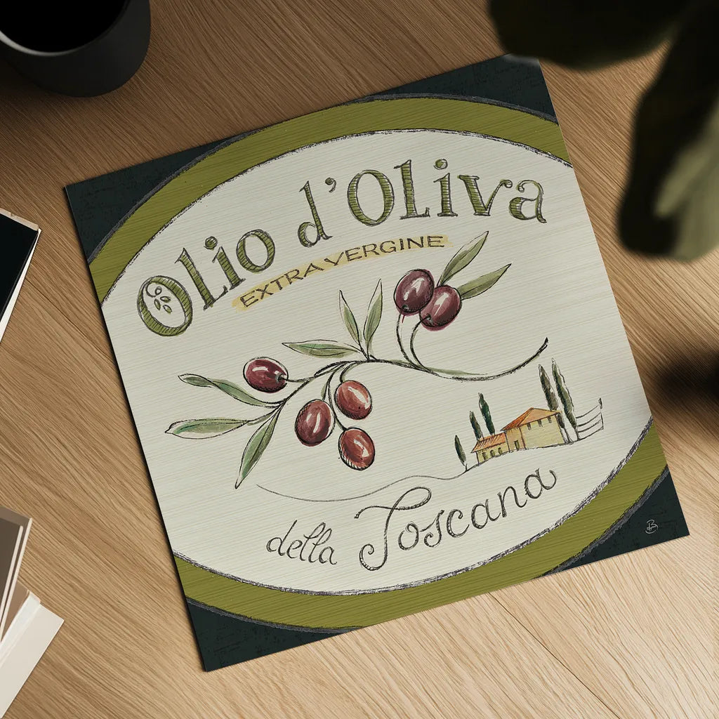 Tuscan Flavor VI by Daphne Brissonnet. Shown as a detailed flat fine art print, highlighting archival giclee quality. Available as an archival giclee rolled canvas, fine art paper, or poster print. SKU 44012a.