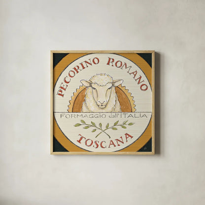 Tuscan Flavor VII by Daphne Brissonnet. Shown in a natural wood glass frame for a timeless modern aesthetic. Available as an archival giclee rolled canvas, fine art paper, or poster print. SKU 44013a.