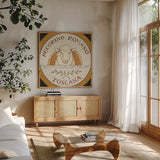 Tuscan Flavor VII by Daphne Brissonnet. Shown in a natural wood frame in a cozy modern living room. Available as an archival giclee rolled canvas, fine art paper, or poster print. SKU 44013a.