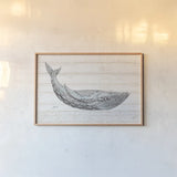 Underwater Life I Blue by Daphne Brissonnet. shown as a paper print in a natural frame. Available as a archival giclee rolled canvas, fine art paper, or poster print. SKU 36810i.