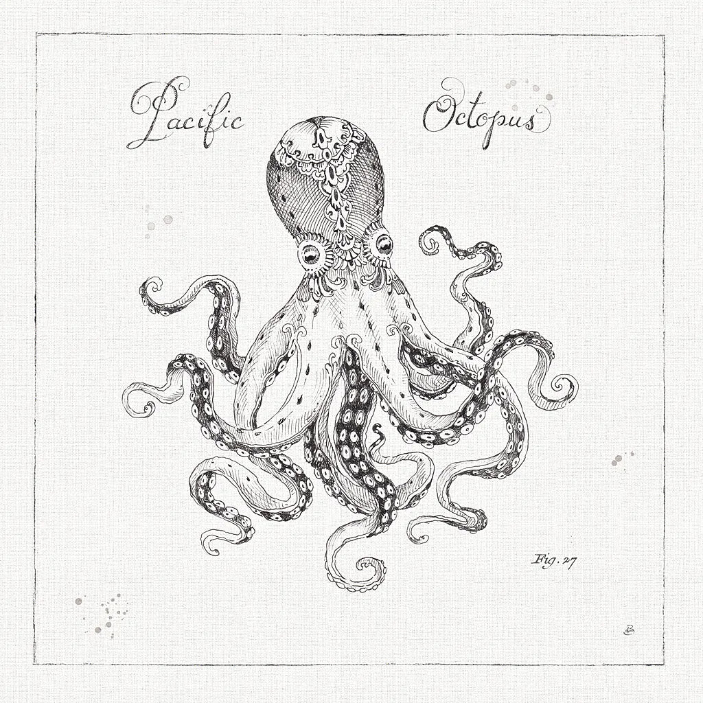 Underwater Life II by Daphne Brissonnet. SKU 33458a. Archival Giclee Fine art print for wall decor.