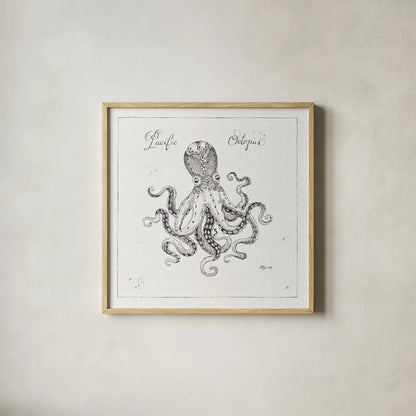 Underwater Life II by Daphne Brissonnet. Shown in a natural wood glass frame for a timeless modern aesthetic. Available as an archival giclee rolled canvas, fine art paper, or poster print. SKU 33458a.