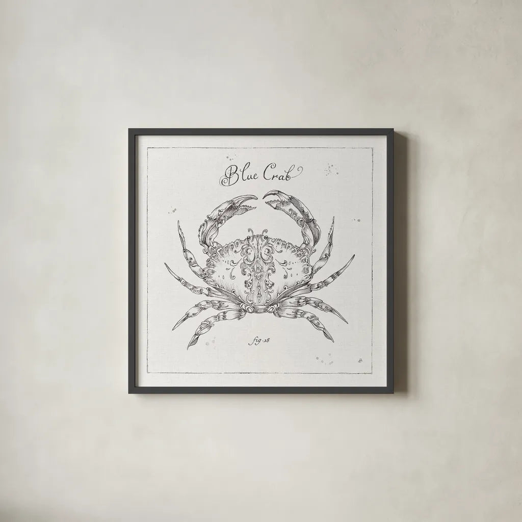 Underwater Life IV by Daphne Brissonnet. Shown in a sleek black glass frame for a contemporary gallery look. Available as an archival giclee rolled canvas, fine art paper, or poster print. SKU 33460a.