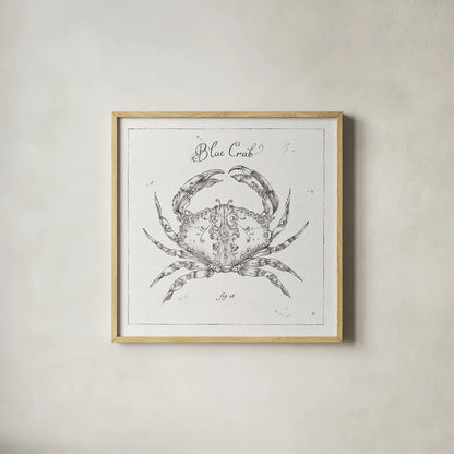 Underwater Life IV by Daphne Brissonnet. Shown in a natural wood glass frame for a timeless modern aesthetic. Available as an archival giclee rolled canvas, fine art paper, or poster print. SKU 33460a.