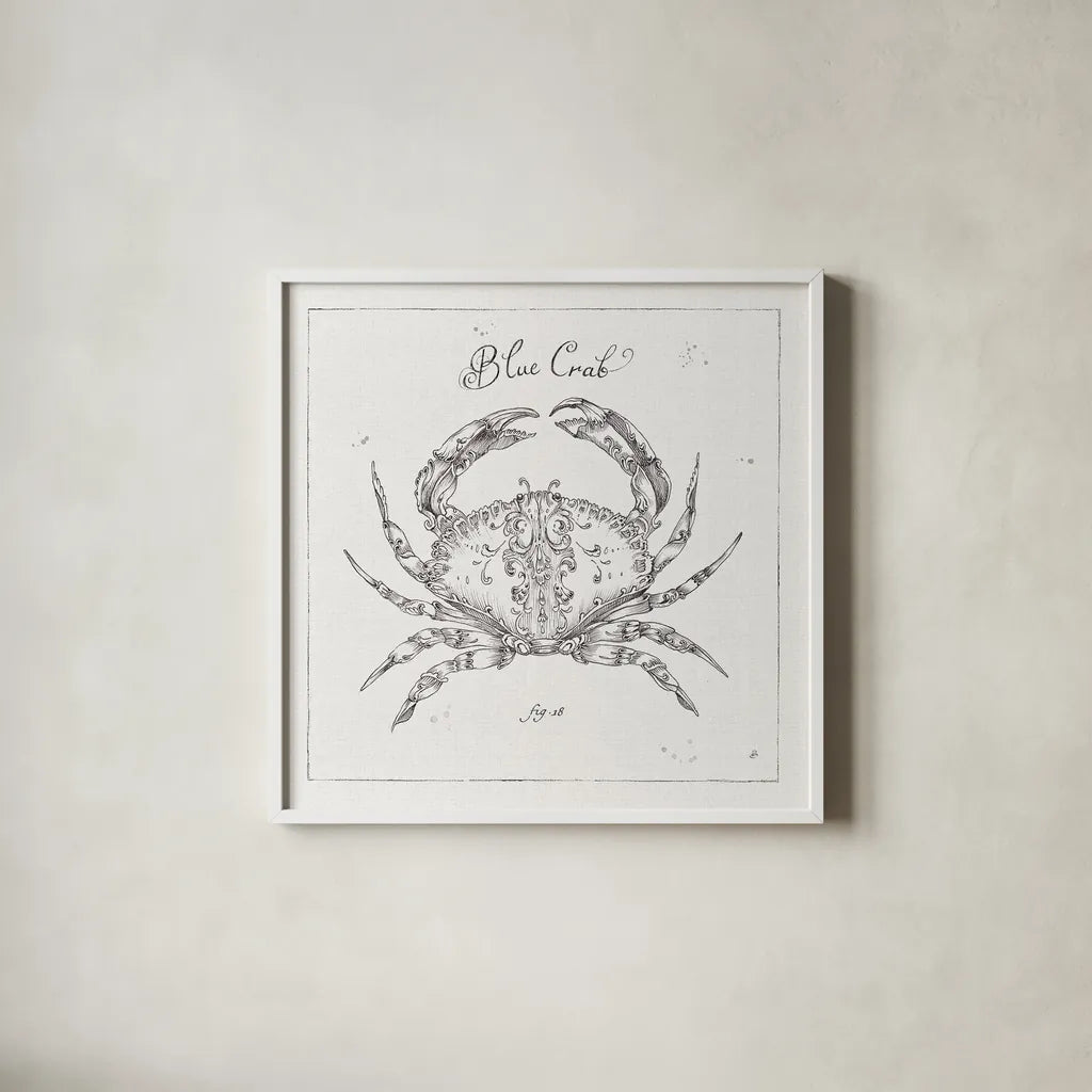 Underwater Life IV by Daphne Brissonnet. Shown in a crisp white glass frame for a clean and minimalist style. Available as an archival giclee rolled canvas, fine art paper, or poster print. SKU 33460a.