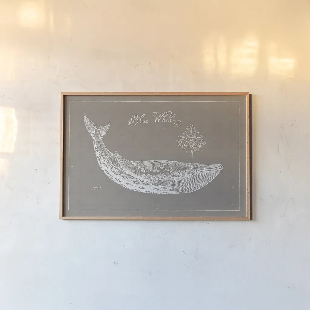 Underwater Life IX Greige by Daphne Brissonnet. shown as a paper print in a natural frame. Available as a archival giclee rolled canvas, fine art paper, or poster print. SKU 33473i.