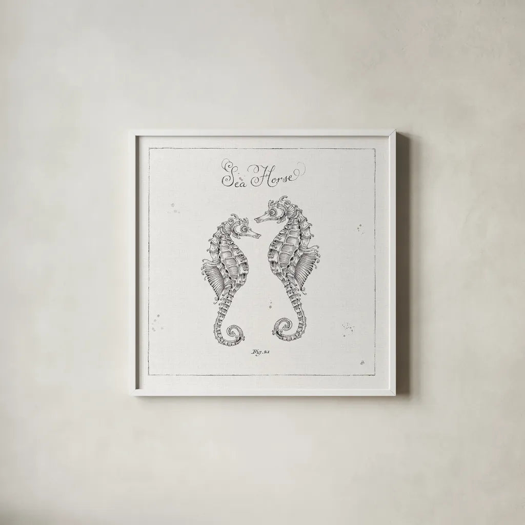 Underwater Life V by Daphne Brissonnet. Shown in a crisp white glass frame for a clean and minimalist style. Available as an archival giclee rolled canvas, fine art paper, or poster print. SKU 33461a.