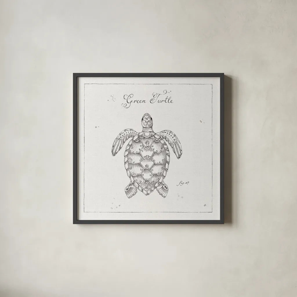 Underwater Life VIII by Daphne Brissonnet. Shown in a sleek black glass frame for a contemporary gallery look. Available as an archival giclee rolled canvas, fine art paper, or poster print. SKU 33464a.