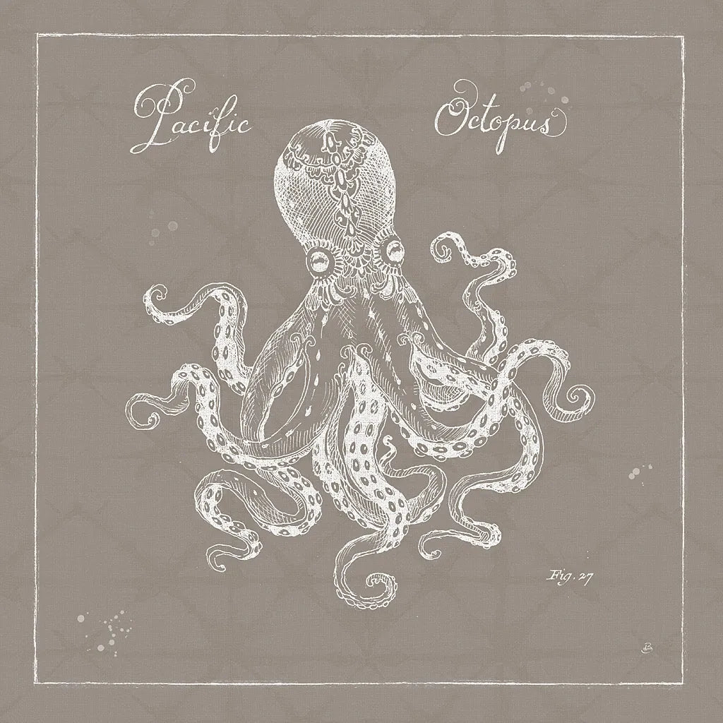 Underwater Life X Greige by Daphne Brissonnet. SKU 33474a. Archival Giclee Fine art print for wall decor.