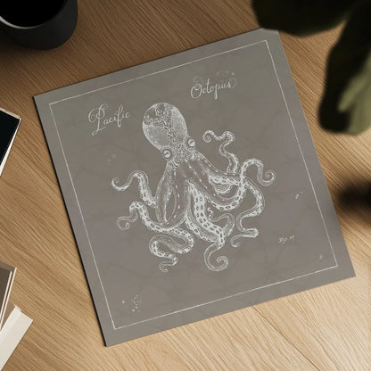 Underwater Life X Greige by Daphne Brissonnet. Shown as a detailed flat fine art print, highlighting archival giclee quality. Available as an archival giclee rolled canvas, fine art paper, or poster print. SKU 33474a.