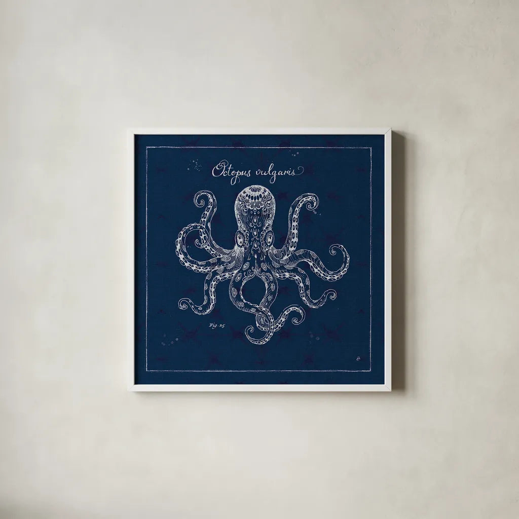 Underwater Life XI by Daphne Brissonnet. Shown in a crisp white glass frame for a clean and minimalist style. Available as an archival giclee rolled canvas, fine art paper, or poster print. SKU 33467a.