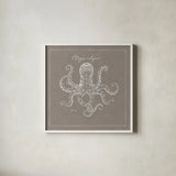 Underwater Life XI Greige by Daphne Brissonnet. Shown in a crisp white glass frame for a clean and minimalist style. Available as an archival giclee rolled canvas, fine art paper, or poster print. SKU 33475a.