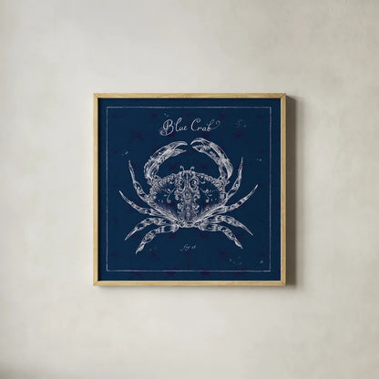 Underwater Life XII by Daphne Brissonnet. Shown in a natural wood glass frame for a timeless modern aesthetic. Available as an archival giclee rolled canvas, fine art paper, or poster print. SKU 33468a.