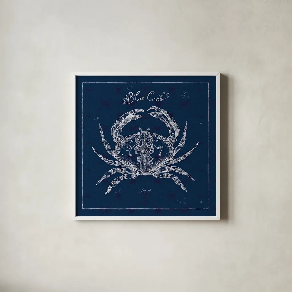 Underwater Life XII by Daphne Brissonnet. Shown in a crisp white glass frame for a clean and minimalist style. Available as an archival giclee rolled canvas, fine art paper, or poster print. SKU 33468a.