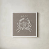 Underwater Life XII Greige by Daphne Brissonnet. Shown in a crisp white glass frame for a clean and minimalist style. Available as an archival giclee rolled canvas, fine art paper, or poster print. SKU 33476a.