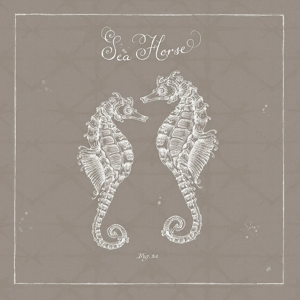 Underwater Life XIII Greige by Daphne Brissonnet. SKU 33477a. Archival Giclee Fine art print for wall decor.