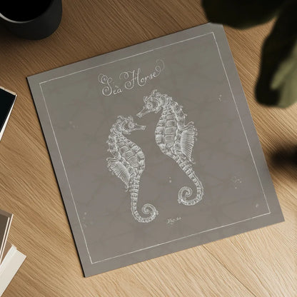 Underwater Life XIII Greige by Daphne Brissonnet. Shown as a detailed flat fine art print, highlighting archival giclee quality. Available as an archival giclee rolled canvas, fine art paper, or poster print. SKU 33477a.