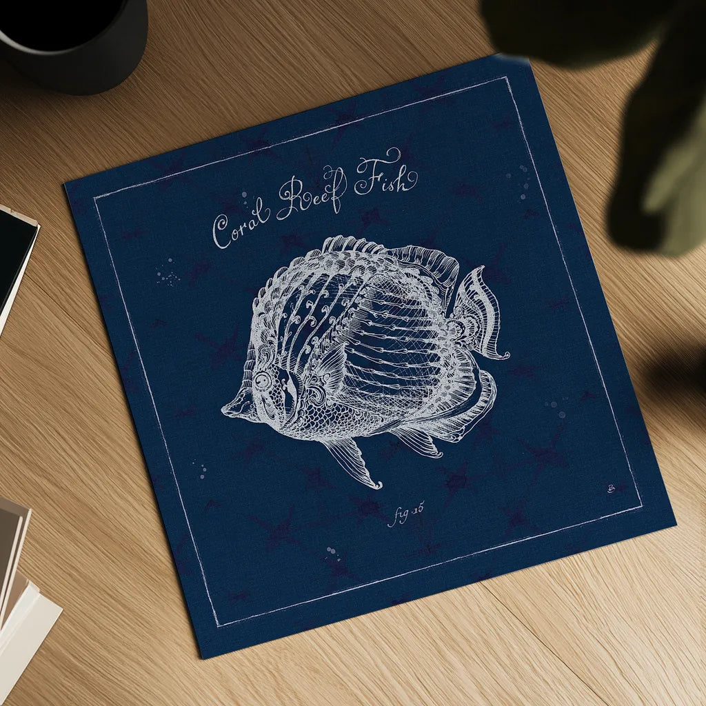 Underwater Life XIV by Daphne Brissonnet. Shown as a detailed flat fine art print, highlighting archival giclee quality. Available as an archival giclee rolled canvas, fine art paper, or poster print. SKU 33470a.