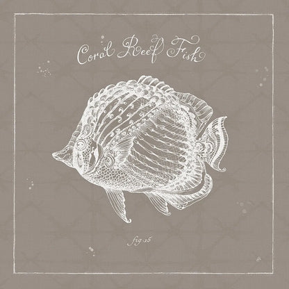 Underwater Life XIV Greige by Daphne Brissonnet. SKU 33478a. Archival Giclee Fine art print for wall decor.