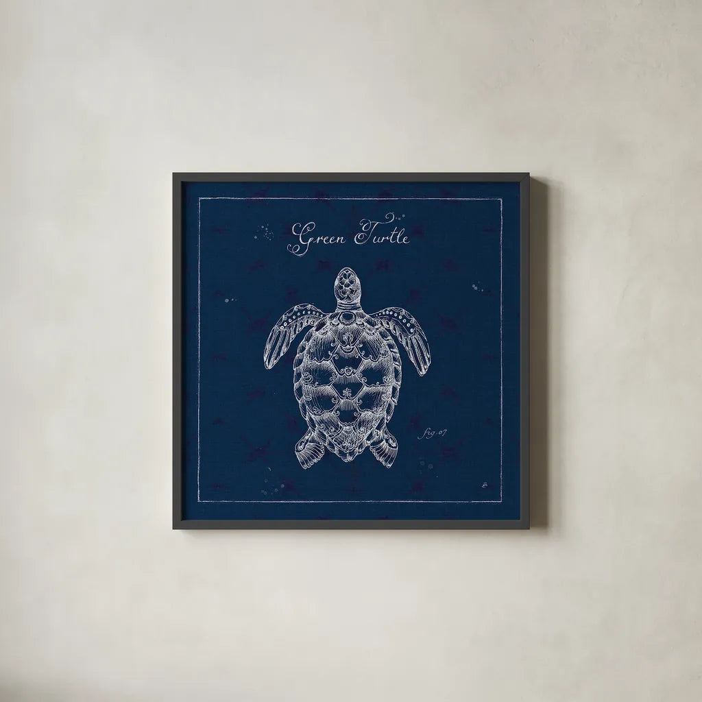 Underwater Life XVI by Daphne Brissonnet. Shown in a sleek black glass frame for a contemporary gallery look. Available as an archival giclee rolled canvas, fine art paper, or poster print. SKU 33472a.