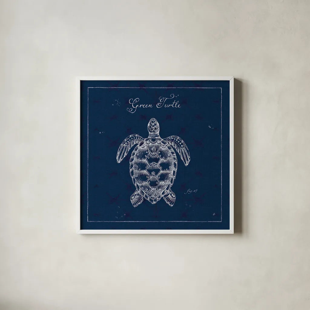 Underwater Life XVI by Daphne Brissonnet. Shown in a crisp white glass frame for a clean and minimalist style. Available as an archival giclee rolled canvas, fine art paper, or poster print. SKU 33472a.