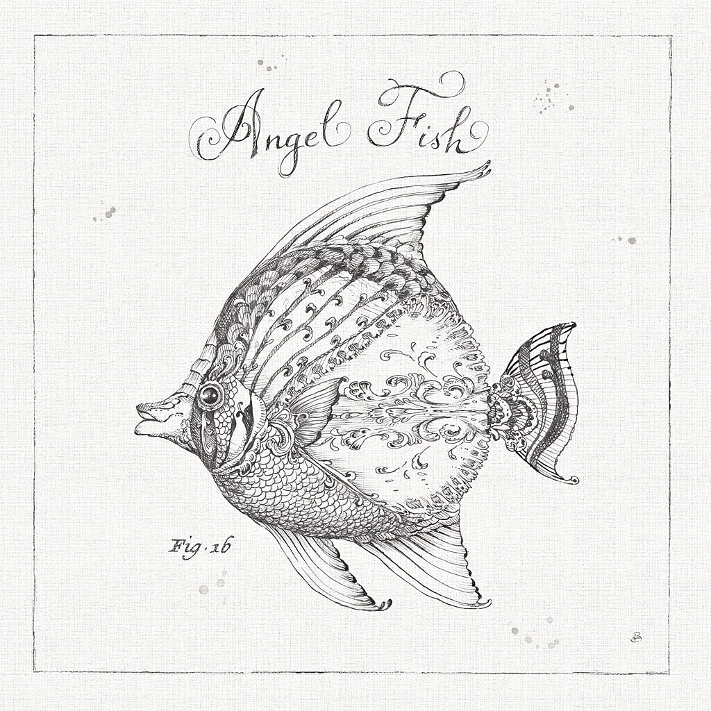 Underwater Life XVII by Daphne Brissonnet. SKU 34977a. Archival Giclee Fine art print for wall decor.