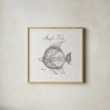 Underwater Life XVII by Daphne Brissonnet. Shown in a natural wood glass frame for a timeless modern aesthetic. Available as an archival giclee rolled canvas, fine art paper, or poster print. SKU 34977a.