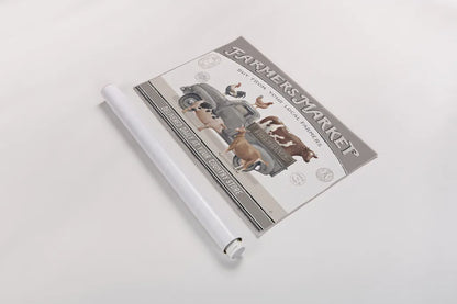 Vintage Farm I by Daphne Brissonnet. shown as a rolled paper print. Available as archival giclee rolled canvas, fine art paper, or poster print. SKU 32225i.