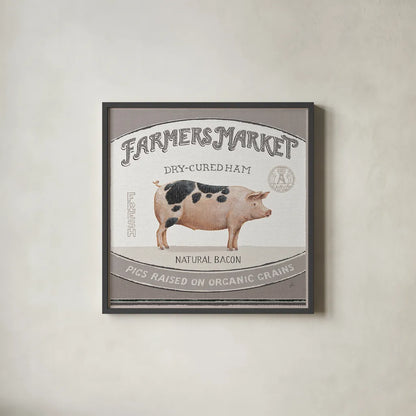 Vintage Farm III by Daphne Brissonnet. Shown in a sleek black glass frame for a contemporary gallery look. Available as an archival giclee rolled canvas, fine art paper, or poster print. SKU 32227a.