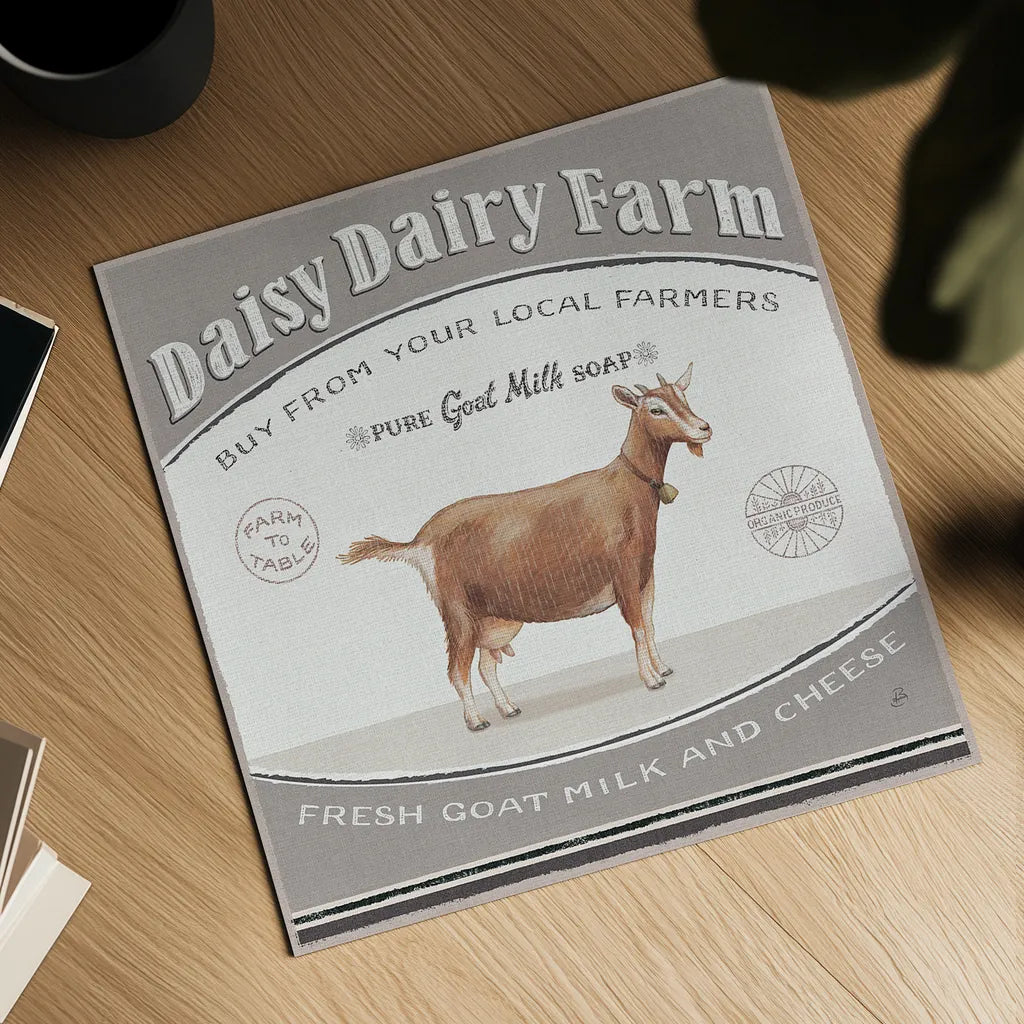 Vintage Farm IV by Daphne Brissonnet. Shown as a detailed flat fine art print, highlighting archival giclee quality. Available as an archival giclee rolled canvas, fine art paper, or poster print. SKU 32228a.