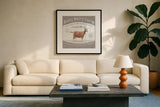 Vintage Farm IV by Daphne Brissonnet. Displayed in a glass frame with matte in a clean modern living room. Available as an archival giclee rolled canvas, fine art paper, or poster print. SKU 32228a.