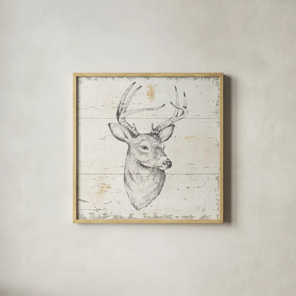 Wild and Beautiful I Sq by Daphne Brissonnet. Shown in a natural wood glass frame for a timeless modern aesthetic. Available as an archival giclee rolled canvas, fine art paper, or poster print. SKU 64004a.