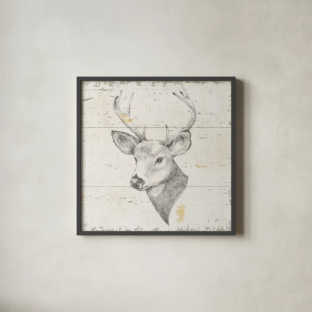 Wild and Beautiful II Sq by Daphne Brissonnet. Shown in a sleek black glass frame for a contemporary gallery look. Available as an archival giclee rolled canvas, fine art paper, or poster print. SKU 64005a.