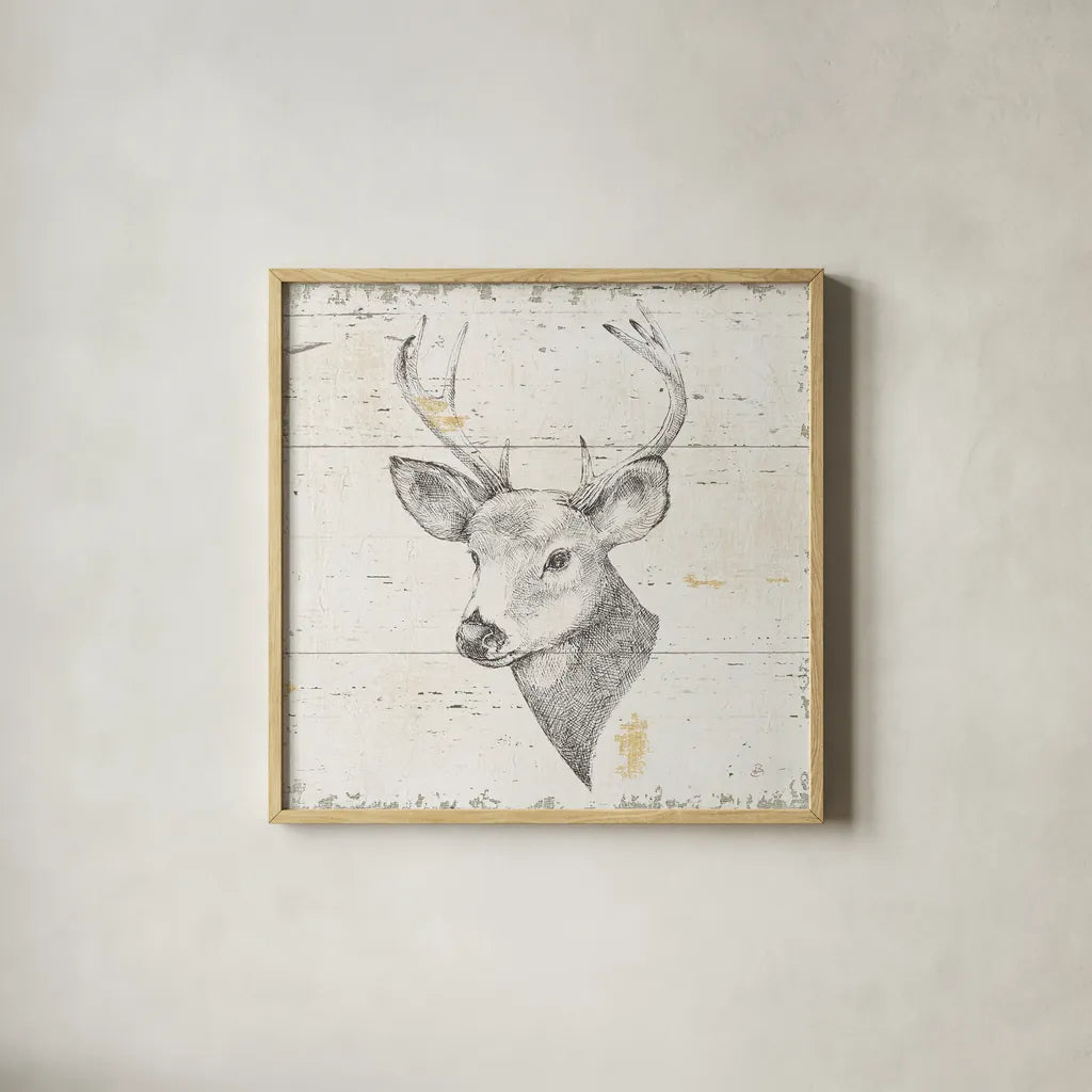 Wild and Beautiful II Sq by Daphne Brissonnet. Shown in a natural wood glass frame for a timeless modern aesthetic. Available as an archival giclee rolled canvas, fine art paper, or poster print. SKU 64005a.