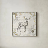 Wild and Beautiful X Gold by Daphne Brissonnet. Shown in a crisp white glass frame for a clean and minimalist style. Available as an archival giclee rolled canvas, fine art paper, or poster print. SKU 38470a.